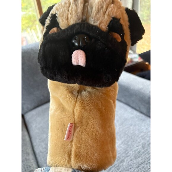 Pug Shaped Plush Fabric Golf Club Head Cover By Daphnes - Picture 1 of 6